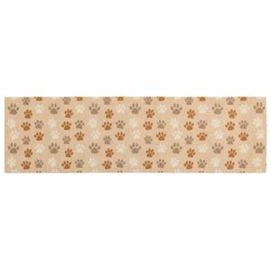 vidaXL Alfombra de cocina huellas beige 150 x 45 cm 100% Poliamida