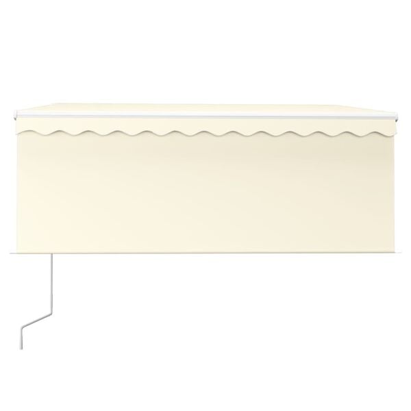 vidaXL Toldo autom&aacute;tico con persiana LED sensor de viento crema 3x2,5m