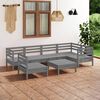 vidaXL Juego de muebles de jard&iacute;n 7 piezas madera de pino maciza gris