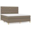 vidaXL Cama box spring con colch&oacute;n tela gris taupe 160x200 cm