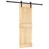vidaXL Puerta Corredera Natural y negro 70 x 210 cm