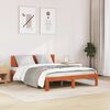 vidaXL Estructura de cama con cabecera Marr&oacute;n cera 160 x 200 cm