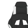 vidaXL Silla gaming de masaje tela negro y blanco