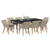 vidaXL Conjunto de Comedor de Jard&iacute;n 9 pcs Gris Claro rat&aacute;n sint&eacute;tico
