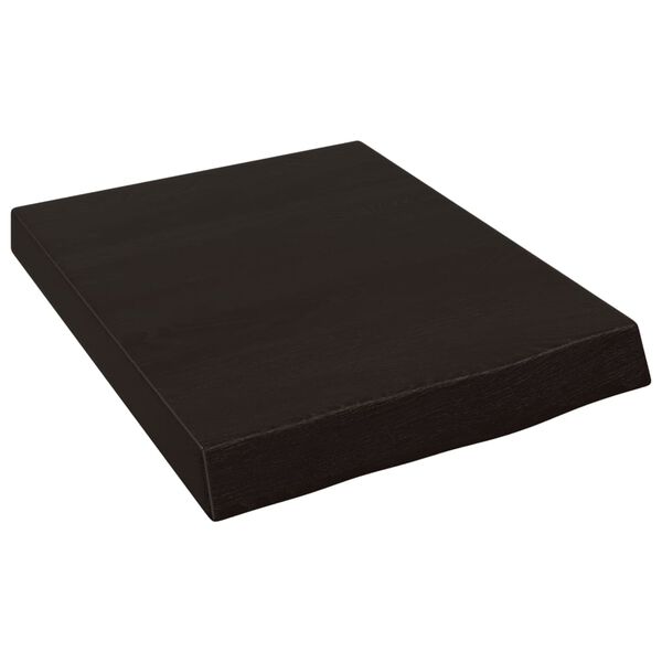 vidaXL Encimera de ba&ntilde;o madera tratada marr&oacute;n oscuro 40x50x(2-6) cm