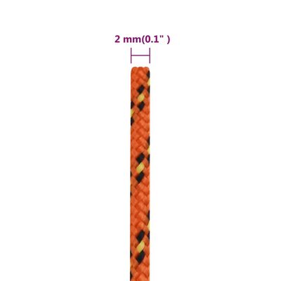 vidaXL Cuerda de barco polipropileno naranja 2 mm 25 m
