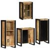 vidaXL Juego de muebles de ba&ntilde;o 4 pcs Marr&oacute;n Madera de mango s&oacute;lido
