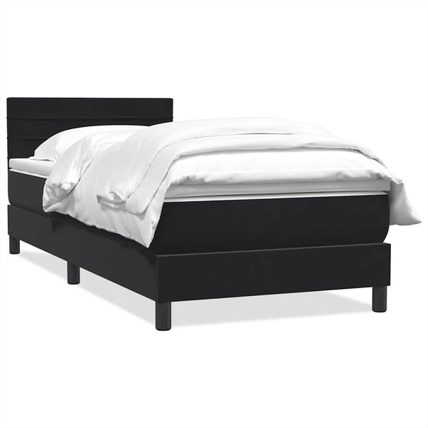 vidaXL Cama box spring con colch&oacute;n cuero sint&eacute;tico negro 90x210 cm