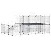 vidaXL Jaula para mascotas de 44 paneles puerta acero negro 175x105x70 cm