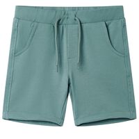 Pantalones cortos infantiles con cordón color azul petróleo claro 92