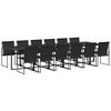 vidaXL Juego de comedor de jard&iacute;n 13 piezas textileno negro