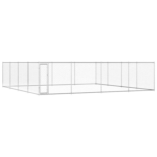 vidaXL Perrera de exterior de acero galvanizado 760x760x185 cm