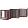 vidaXL Puerta para perros plegable 6 paneles madera &aacute;lamo marr&oacute;n 300cm