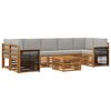vidaXL Conjunto de sof&aacute;s de exterior 8 pcs Natural y Gris Claro