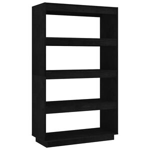 vidaXL Estanter&iacute;a/divisor de espacios madera pino negro 80x35x135 cm