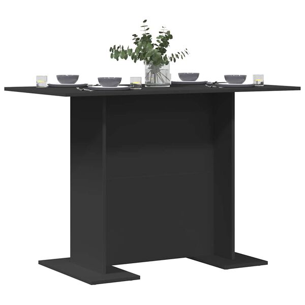 vidaXL Mesa de Comedor Negro 110 x 60 x 75 cm Madera de ingenier&iacute;a