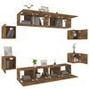 vidaXL Set de muebles de TV 8 pzas madera contrachapada roble ahumado