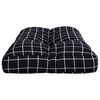 vidaXL Coj&iacute;n para pal&eacute;s tela a cuadros negro 70x40x12 cm