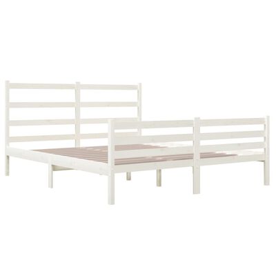 vidaXL Estructura de cama de madera maciza de pino blanca 140x190 cm