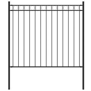 vidaXL Valla de jard&iacute;n ASSEN de acero, 1,7 x 0,8 m, negro