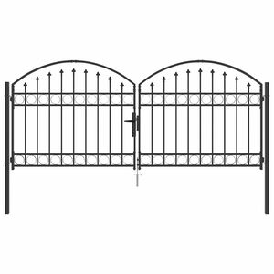 vidaXL Puerta de cerca ASSEN 301 x 175,5 cm Acero Gris Con cerradura