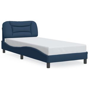 vidaXL Estructura de cama con LED sin colch&oacute;n Hvar tela azul 80x200 cm