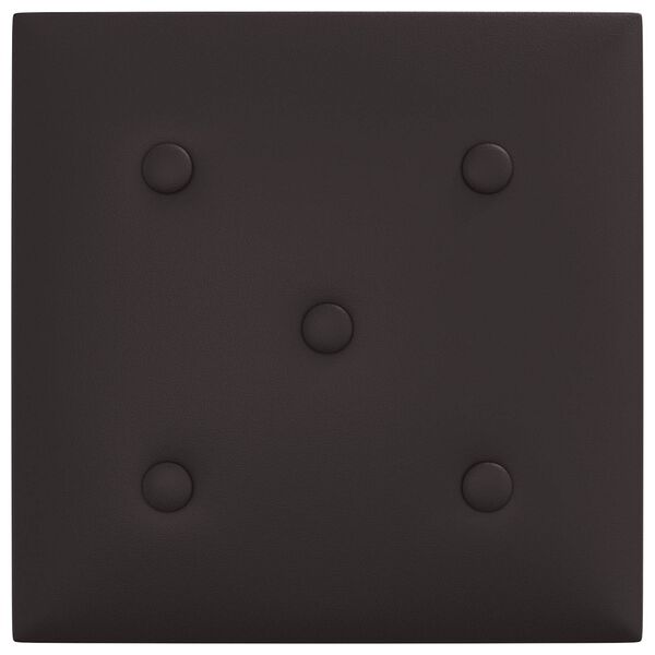 vidaXL Paneles de pared 12 pcs Negro 30 x 30 cm Cuero sint&eacute;tico