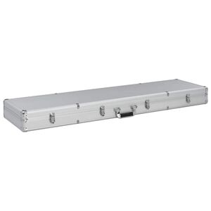 vidaXL Malet&iacute;n para armas de aluminio plateado 134x35x12 cm