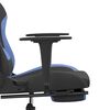 vidaXL Silla gaming con reposapi&eacute;s tela negro y azul