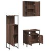 vidaXL Set de muebles de ba&ntilde;o 3 pzas madera contrachapada roble marr&oacute;n
