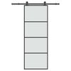 vidaXL Puerta corredera con set herrajes vidrio ESG aluminio 76x205 cm