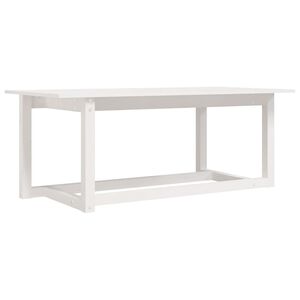 vidaXL Mesa de centro de madera maciza de pino blanco 110x55x45 cm
