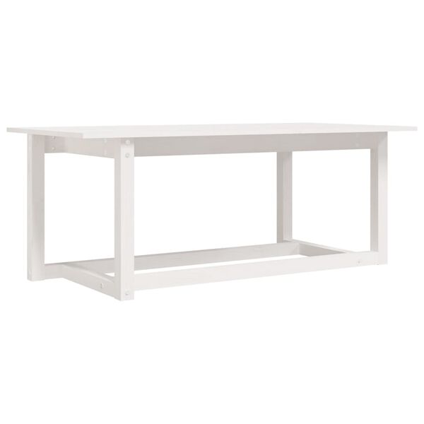 vidaXL Mesa de centro de madera maciza de pino blanco 110x55x45 cm