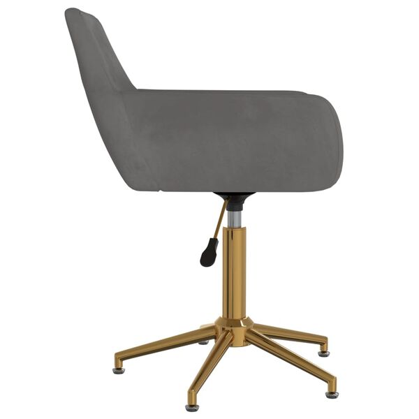vidaXL Silla de oficina giratoria de terciopelo gris oscuro