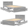 vidaXL Cama con cabecero madera de ingenier&iacute;a gris Sonoma 90x200 cm