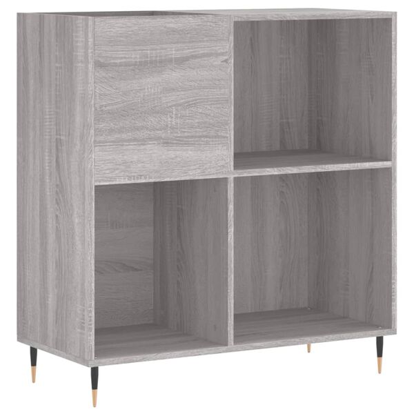 vidaXL Mueble discos madera contrachapada gris Sonoma 84,5x38x89 cm