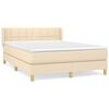 vidaXL Cama box spring con colch&oacute;n tela color crema 140x200 cm