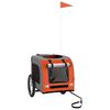 vidaXL Remolque de bicicleta mascotas hierro tela Oxford naranja gris