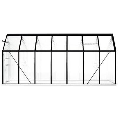 vidaXL Invernadero con estructura de aluminio gris antracita 8,17 m²