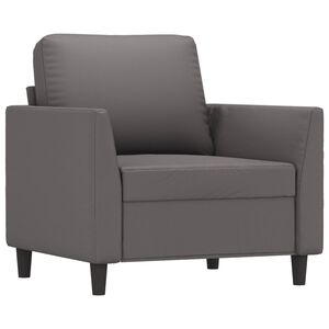 vidaXL Sill&oacute;n cuero sint&eacute;tico gris 60 cm