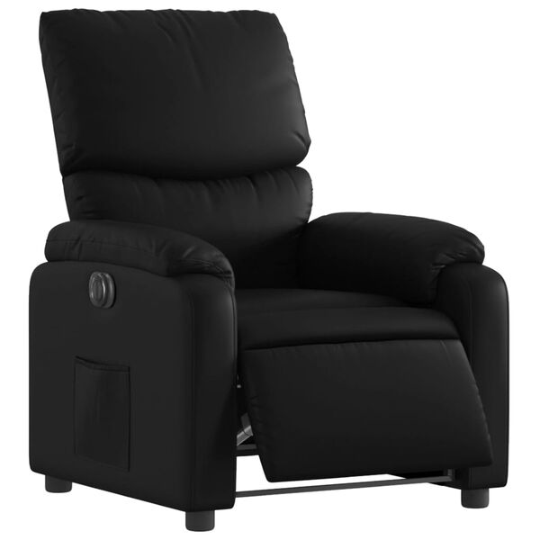 vidaXL Sill&oacute;n reclinable el&eacute;ctrico de cuero sint&eacute;tico negro