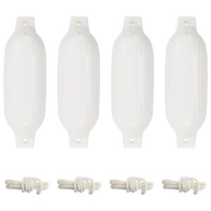 vidaXL Parachoques para barco 4 unidades PVC blanco &Oslash; 11x40 cm