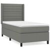 vidaXL Cama box spring con colch&oacute;n tela gris oscuro 90x190 cm