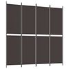 vidaXL Biombo divisor de 4 paneles de tela marr&oacute;n 200x200 cm