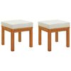 vidaXL Taburetes de jard&iacute;n con cojines 2 uds madera acacia 40x40x42 cm