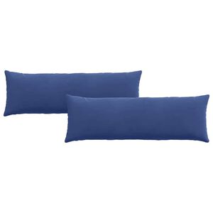 vidaXL Cojines de sof&aacute; 2 pcs Azul Polic&iacute;a 120 x 40 cm Tela de pana