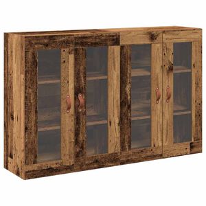 vidaXL Armarios de pared 2 pcs Madera envejecida 69,5 x 34 x 90 cm