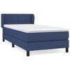 vidaXL Cama box spring con colch&oacute;n tela azul 90x200 cm