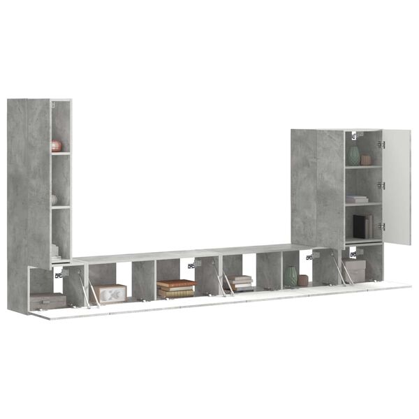 vidaXL Montaje en la pared 6 pcs Gris Concreto