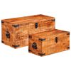vidaXL Juego de cofres de almacenamiento 2 uds madera de mango rugosa